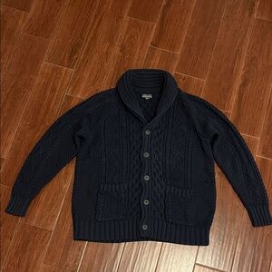 Men's LL Bean Signature Navy Cable Knit Sweater